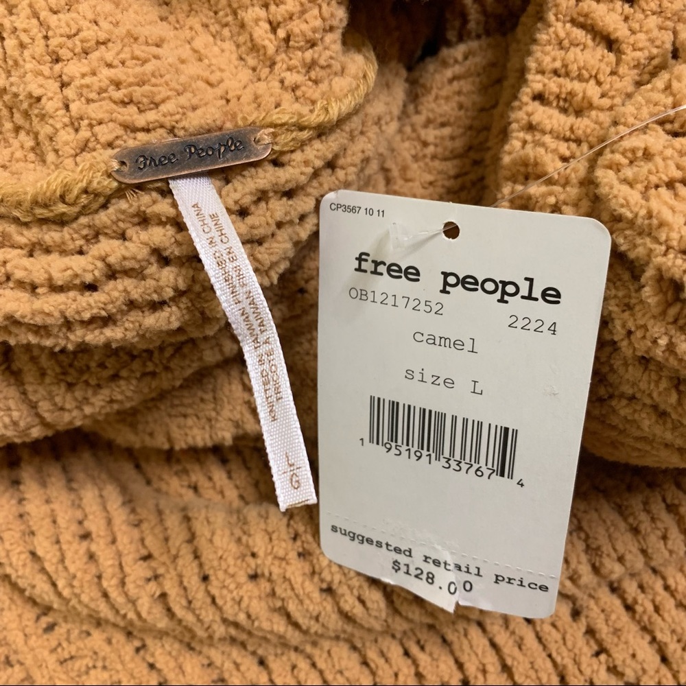 NWT Free People Be Yours Cowl Neck Camel Pullover - Picture 9 of 11